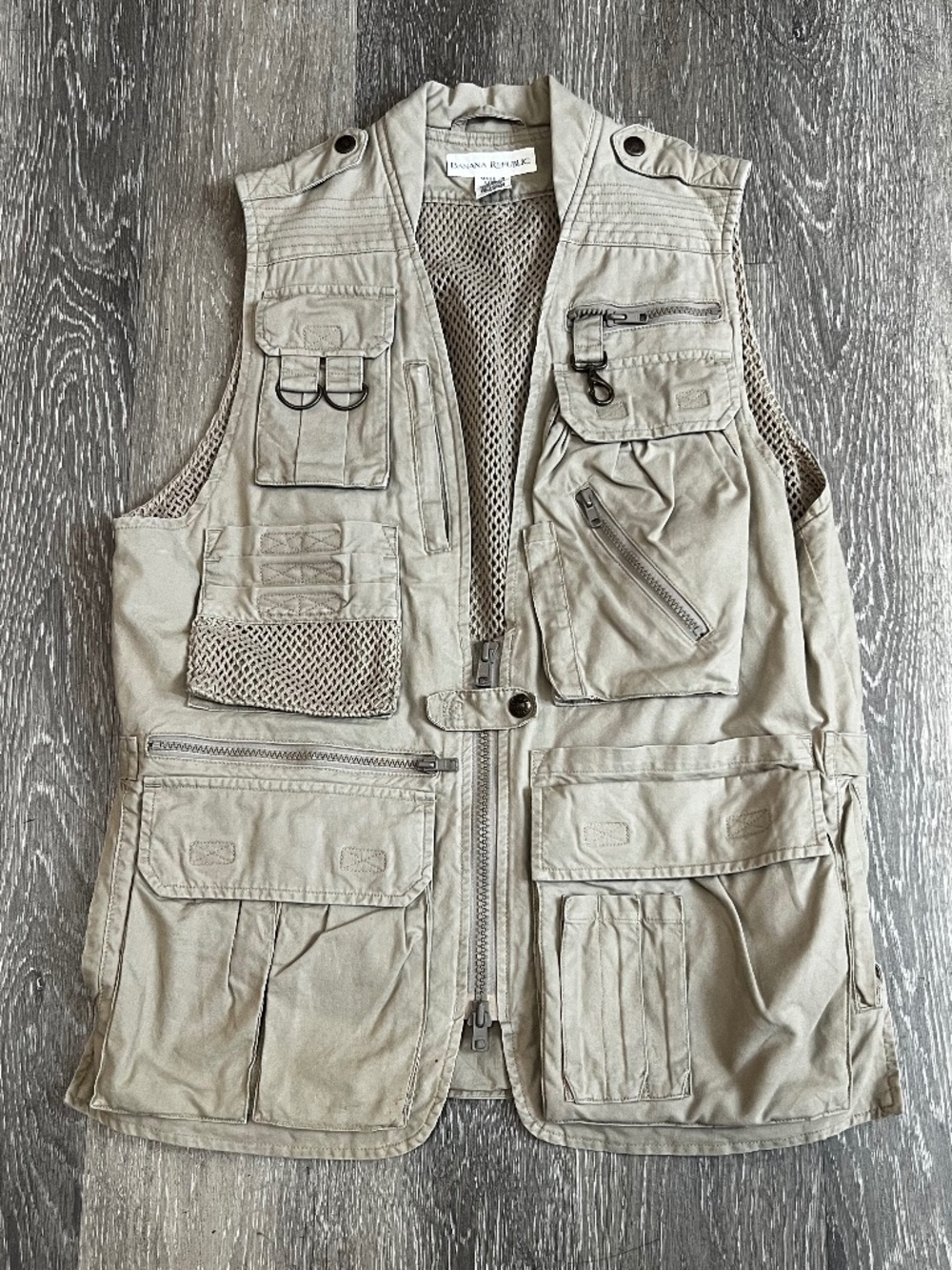 Vintage Banana Republic Vented Safari Fishing Vest Men's XS (Fits Medium) Cargo
